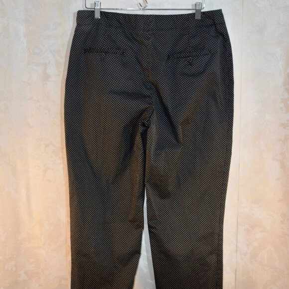 Talbots Size 12 | Black White Micro Dot Swiss Dot Ankle Crop Pants | Career - Picture 6 of 6